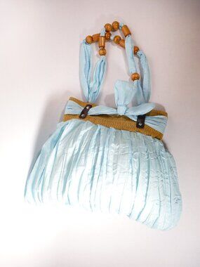 New light blue cloth handbag